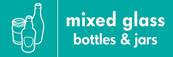 mixed glass bottles & jars